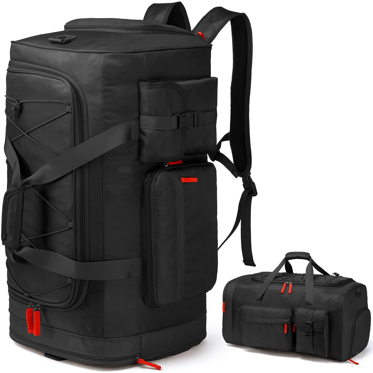 TAIHOYIN Extra Large Gym Bag Backpack with Shoes Compartment 75L Heavy Duty Sports Duffle Bag for Men & Women Workout Duffel Bag Weekender Overnight Backpack for Travel Camping Black