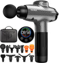 TOLOCO Massage Gun Muscle Massage Gun Deep Tissue Percussion Massage Gun with 12 Replacement Heads Super Quiet Portable Electric Massager for Athletes Treatment Relax Carbon