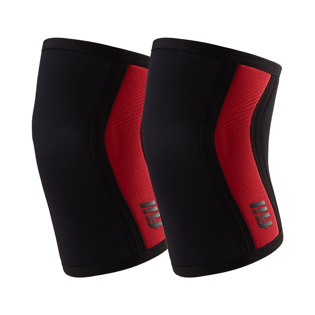 FIIL Knee Sleeves (1 Pair) 7mm Neoprene Thick High-Performance Knee Compression Support For Squats for Weightlifting Powerlifting Squatting & Fitness Activities for Men and Women (burgundy Medium)