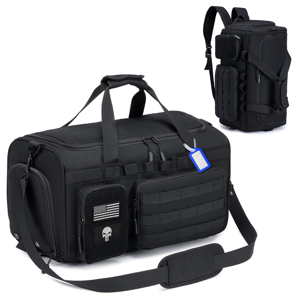 COSCOOA Duffle Bag for Travel Large Duffle Backpack Deployment Bag with Backpack Straps 3 In 1 Tactical Military Backpack with Shoe Compartment Football Weekender Gym Bag for Overnight Traveling Sport