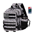 Boomistry 15L Mini Tactical Backpack Small Tactical Backpack for Women Military Backpack for Gym Hiking Daily (White Leopard-15L)