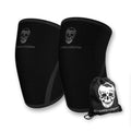 Gymreapers Knee Sleeves (1 Pair) With Gym Bag - IPF Approved - Knee Compression Sleeve Support for Squats Weightlifting and Powerlifting 7MM Neoprene Sleeves - 1 Year Warranty (Black/Black Medium)