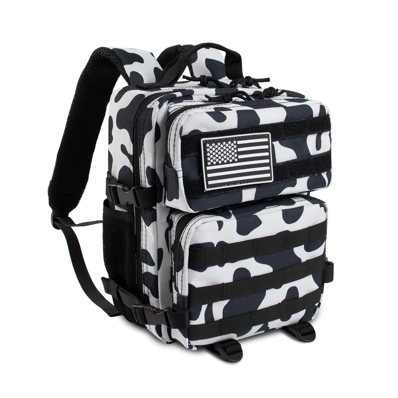 CtopxCone 12L Mini Tactical Military Backpack for Women Army Assault Pack Bag Small Rucksack with Bottle Holder Work Gym Bag - 12L Cow Print Backpack Mini Small Bag